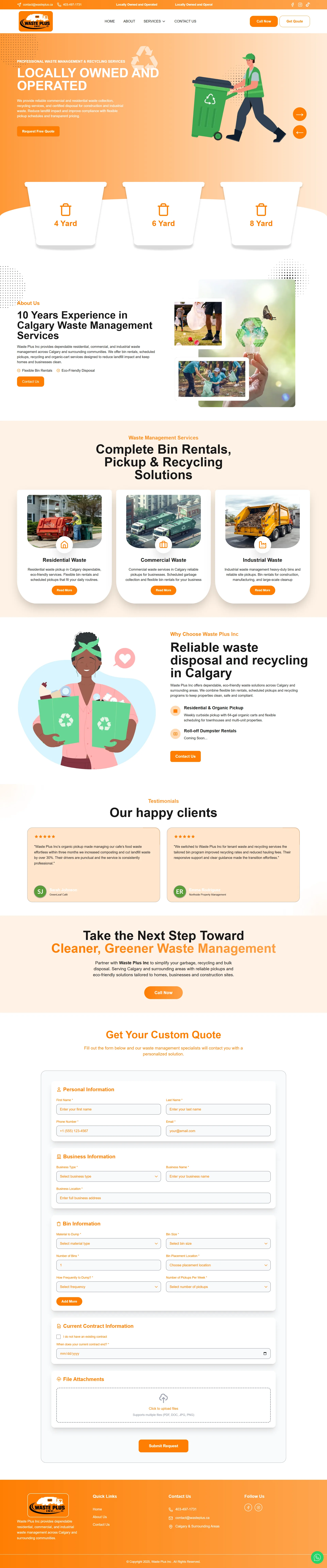 Waste Plus Inc: Waste Management & Bin Rental Website