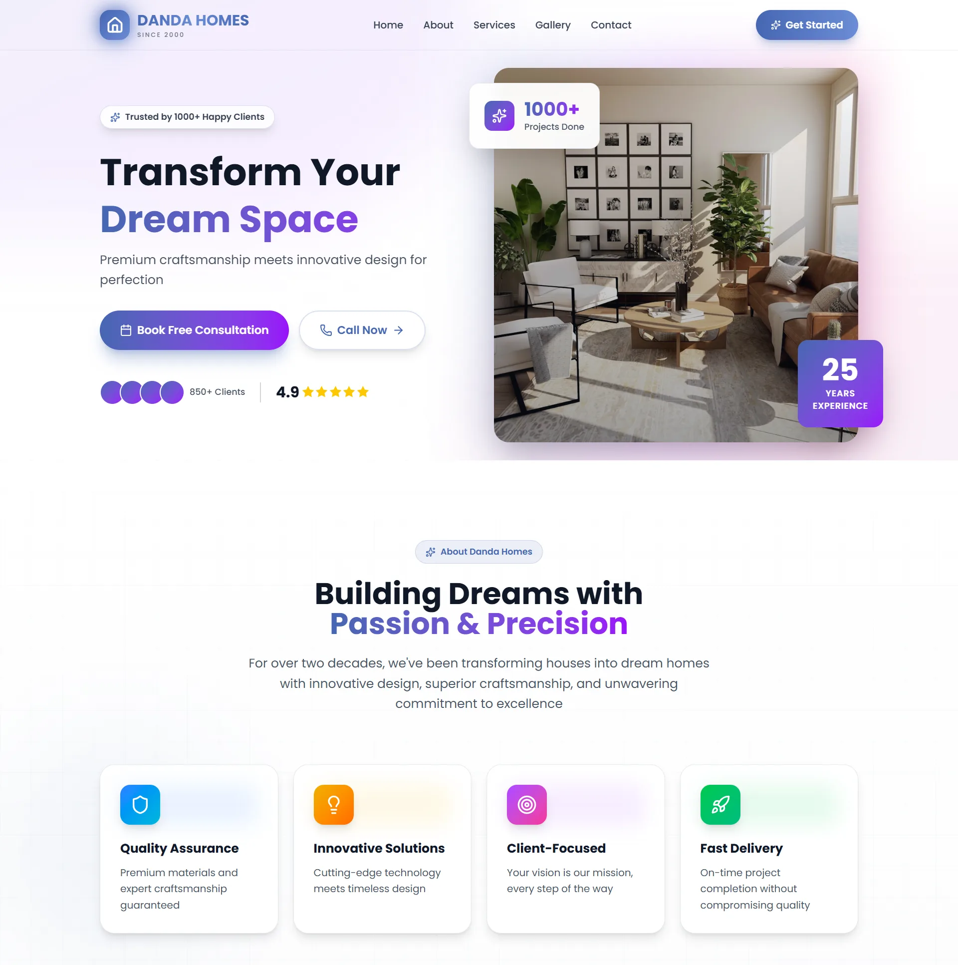 Danda Homes: Home Renovation Company Website