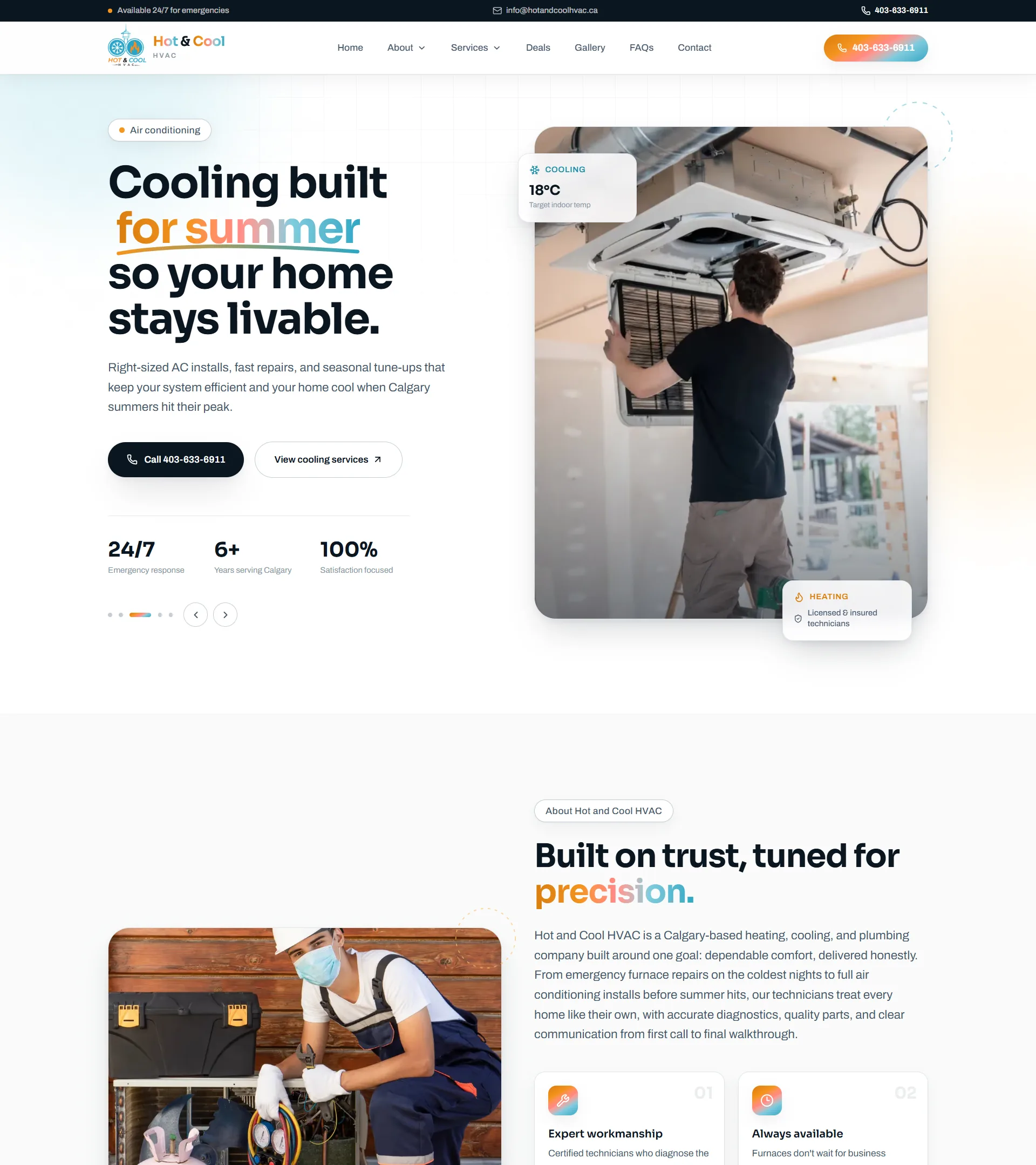 Hot and Cool HVAC: Calgary Heating, Cooling & Plumbing Website