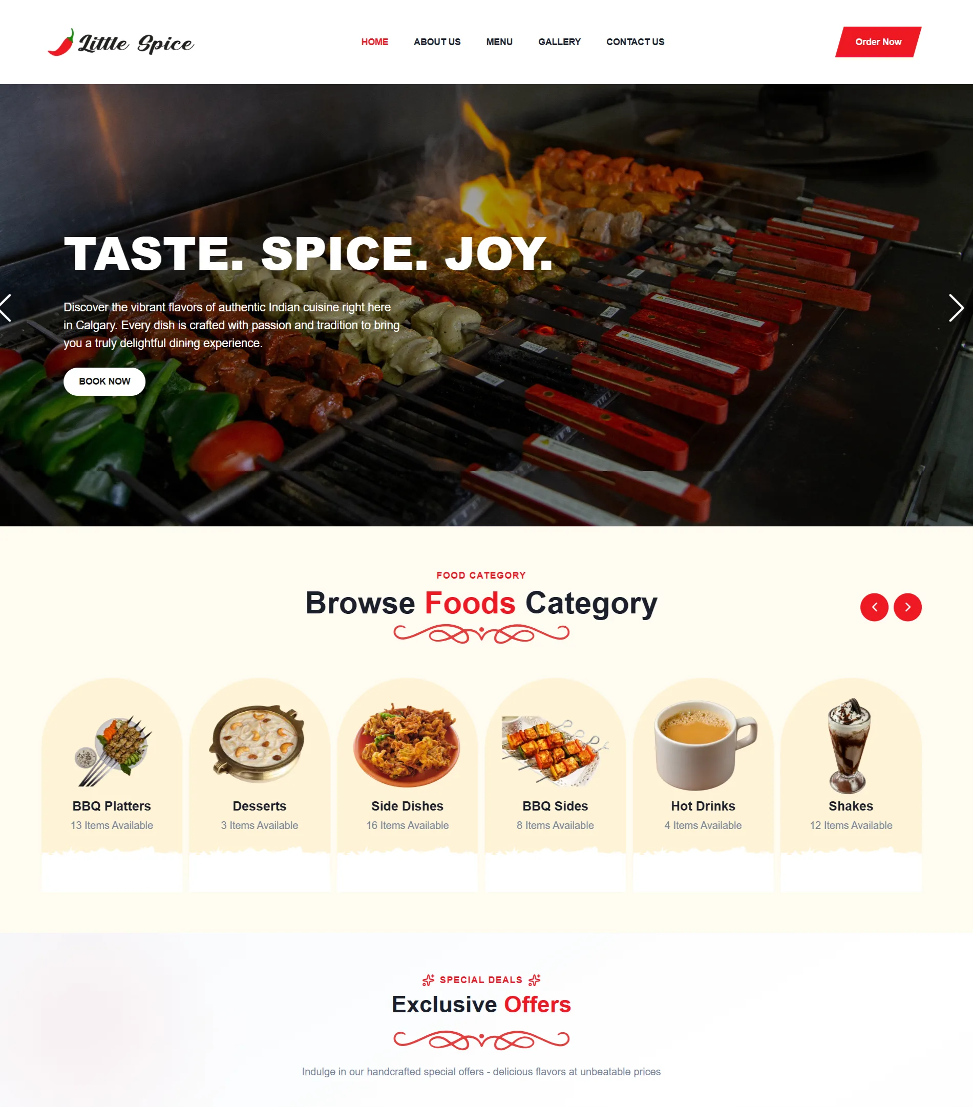 Little Spice: Restaurant Website
